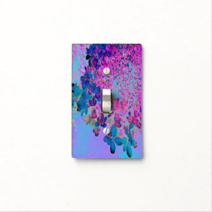Elegant Dark Blue and Magenta Limelight Hydrangea Light Switch Cover
