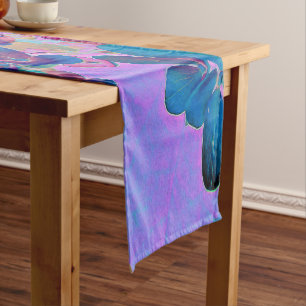 Elegant Dark Blue and Magenta Limelight Hydrangea Medium Table Runner