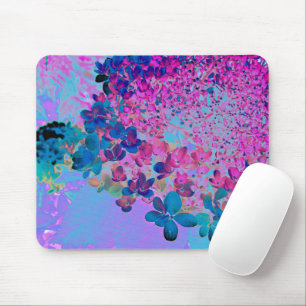 Elegant Dark Blue and Magenta Limelight Hydrangea Mouse Pad