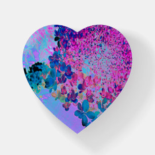 Elegant Dark Blue and Magenta Limelight Hydrangea Paperweight