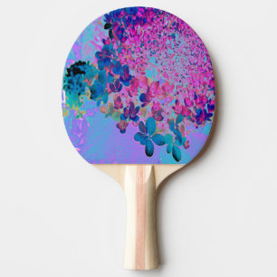 Elegant Dark Blue and Magenta Limelight Hydrangea Ping Pong Paddle
