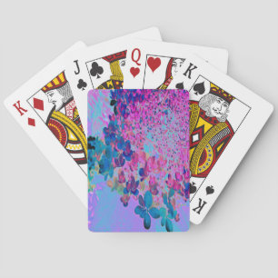 Elegant Dark Blue and Magenta Limelight Hydrangea Poker Cards
