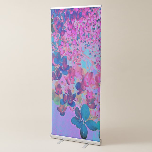 Elegant Dark Blue and Magenta Limelight Hydrangea Retractable Banner (3/4)