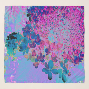 Elegant Dark Blue and Magenta Limelight Hydrangea Scarf