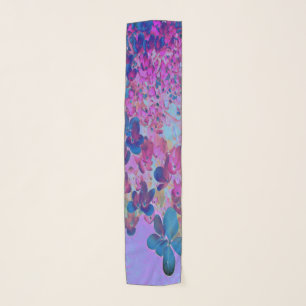 Elegant Dark Blue and Magenta Limelight Hydrangea Scarf