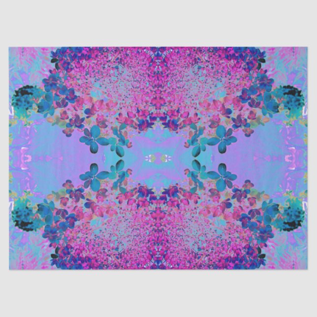 Elegant Dark Blue and Magenta Limelight Hydrangea Tissue Paper (Front)