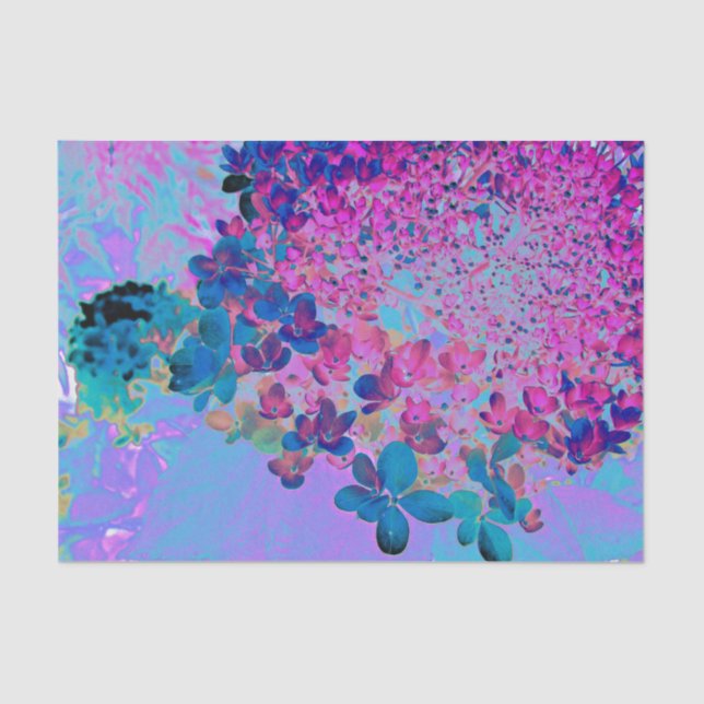 Elegant Dark Blue and Magenta Limelight Hydrangea Tissue Paper (Front)