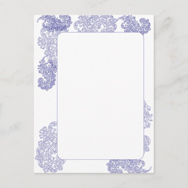 elegant dark blue border template postcard (Front)