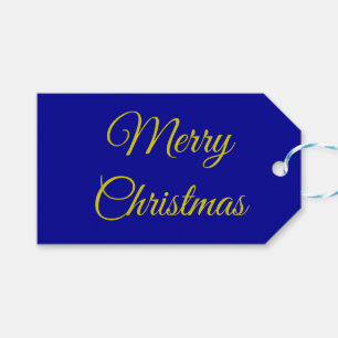 Elegant Dark Blue & Gold Gift Tags