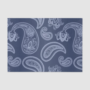 Elegant dark blue paisley pattern tissue paper