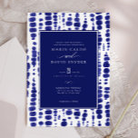 Elegant Dark Blue Shibori Tie Dye Wedding Invitation<br><div class="desc">Elegant Dark Blue Shibori Tie Dye Wedding Invitation</div>