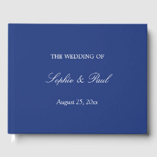 Elegant Dark Blue Wedding Guest Book