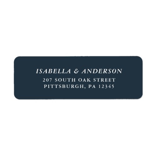 Elegant Dark Blue Wedding Return Address Label