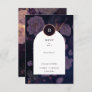 Elegant Dark Boho Floral Arch Rose Gold Wedding RSVP Card
