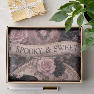 Elegant Dark Botanical Halloween Party Tissue Paper