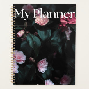 Elegant Dark Botanical Schedule Planner