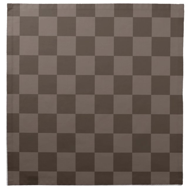  Elegant Dark Brown Checkerboard Cloth Napkin (Front)