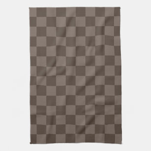 Elegant Dark Brown Checkerboard Kitchen Towel