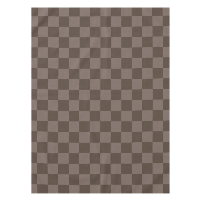 Elegant Dark Brown Checkerboard Tablecloth (Front)