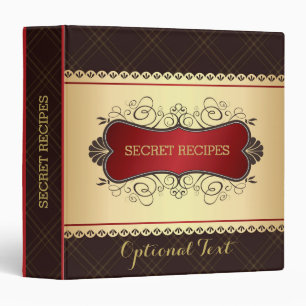 Elegant Dark Brown & Gold Recipe Binder