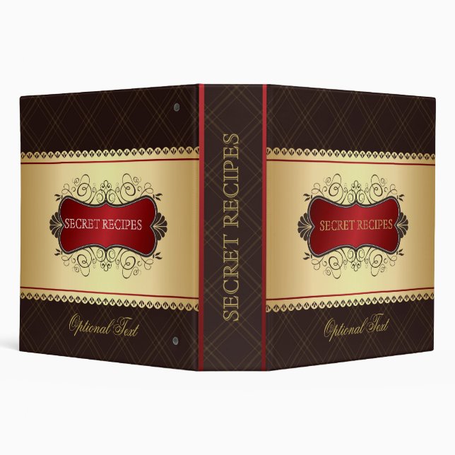 Elegant Dark Brown & Gold Recipe Binder (Background)
