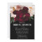 Elegant Dark Burgundy & Blush Floral Black Shower