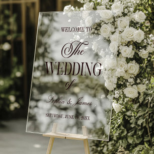 Elegant Dark Burgundy Ivory Wedding Welcome Sign