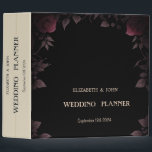 Elegant Dark Burgundy Roses Black  3 Ring Binder<br><div class="desc">Red roses on black background.</div>