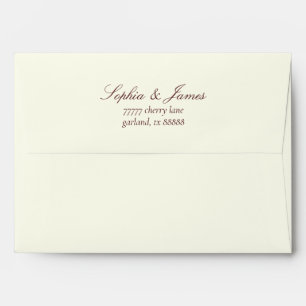Elegant Dark Burgundy Wedding Return Address Envelope