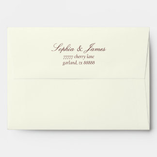 Elegant Dark Burgundy Wedding Return Address Envelope