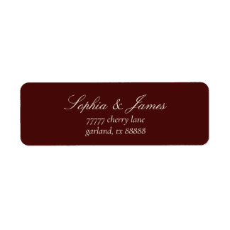 Elegant Dark Burgundy Wedding Return Address Label