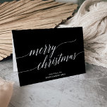 Elegant Dark Calligraphy Christmas Corporate Holiday Card<br><div class="desc">This elegant dark calligraphy Christmas corporate holiday card is the perfect simple Christmas greeting. The neutral design features a minimalist holiday card decorated with romantic and whimsical typography. Personalize the card with your company name,  a greeting,  employee names and your logo.</div>
