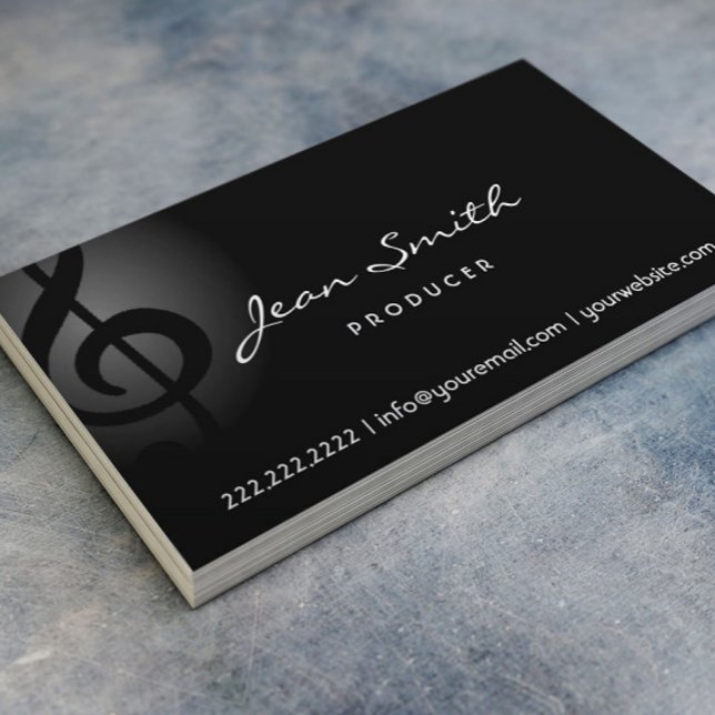 Elegant Dark Clef Producer Business Card (Creator Uploaded)