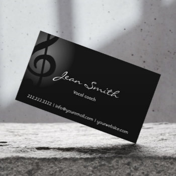 Elegant Dark Clef Vocal Coach Business Card by cardfactory at Zazzle