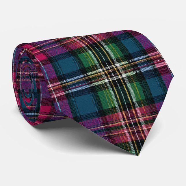 Elegant Dark Colors Plaid Gingham Pattern Neck Tie (Rolled)