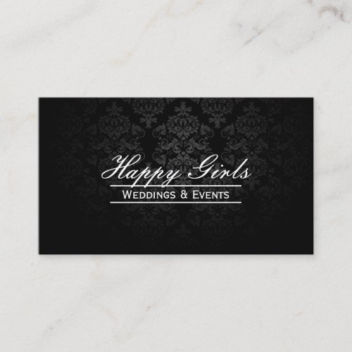 Elegant Dark Damask Wedding Planner Business Cards