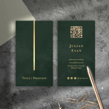 Elegant Dark Emerald Green & Gold Qr code