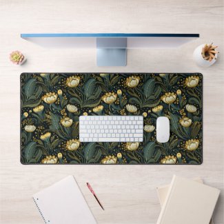 Elegant Dark Floral Art Nouveau Pattern