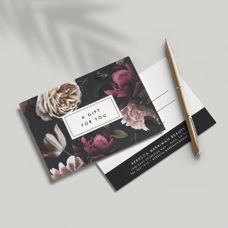 Elegant Dark Floral on Black | Gift Certificate