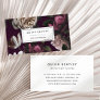 Elegant Dark Floral on Plum Business Card