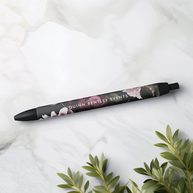 Elegant Dark Floral Personalized Pen (Creator Uploaded)