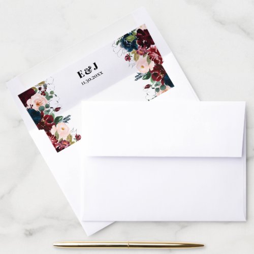 Elegant Dark Florals Envelope Liner