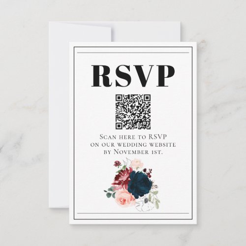 Elegant Dark Florals RSVP Card