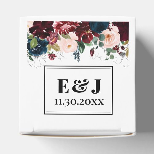Elegant Dark Florals Wedding Favor Boxes
