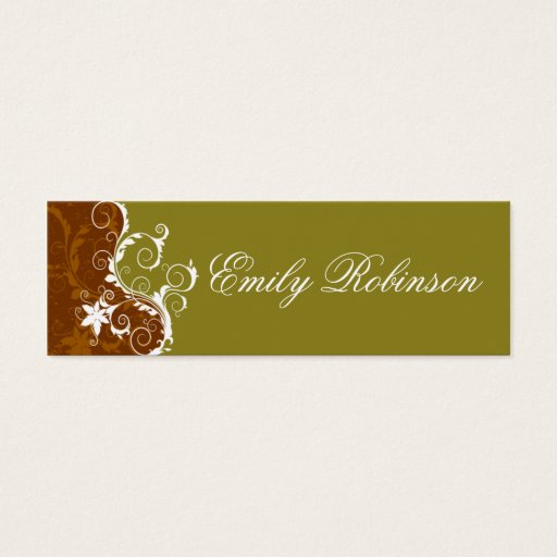 Customizable Elegant Dark Gold and White Flowers Business Cards