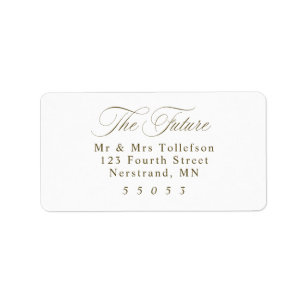 Elegant Dark Gold Wedding RSVP Return Address Label