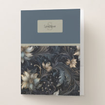 Elegant Dark Gothic Floral Pattern Monogram