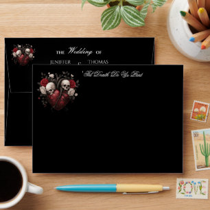 Elegant dark Gothic Halloween Wedding Envelope