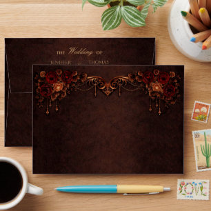 Elegant dark Gothic Halloween Wedding Envelope