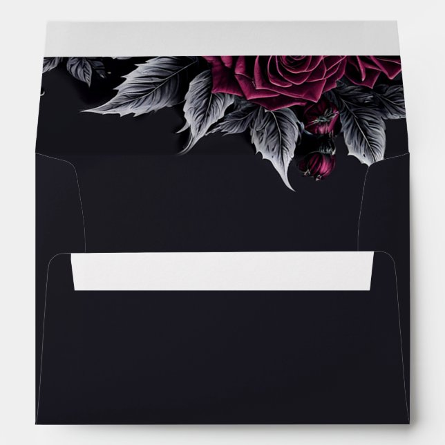 Elegant dark Gothic Halloween Wedding Envelope (Back (Bottom))